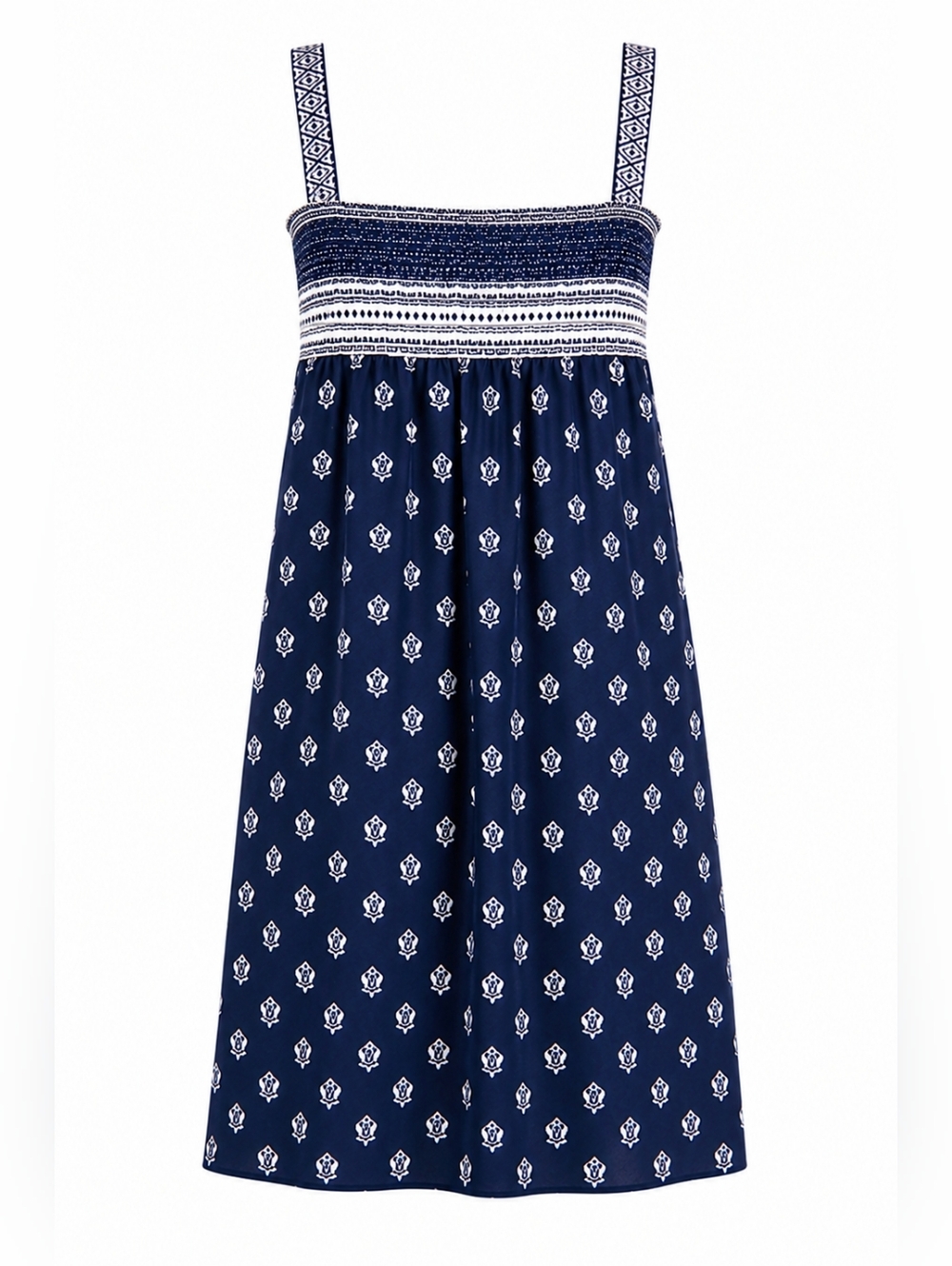 Nordstrom Blue and White Patterned Sun Dress LG